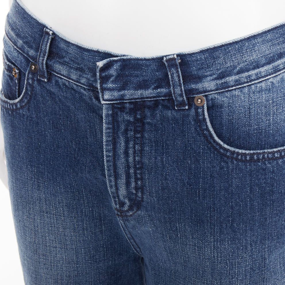 Dior CHRISTIAN DIOR blue cotton darted pockets wide leg denim cropped jeans FR36 S Size 27" / US 4 / IT 40 - 7 Thumbnail