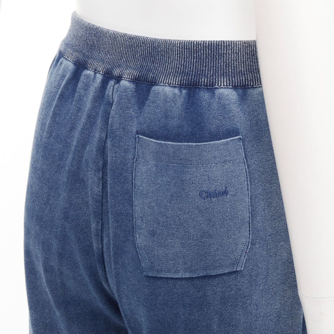 Chloe CHLOE blue white faded wash cotton blend relaxed jogger pants M Size 28" / US 6 / IT 42 - 2 Thumbnail