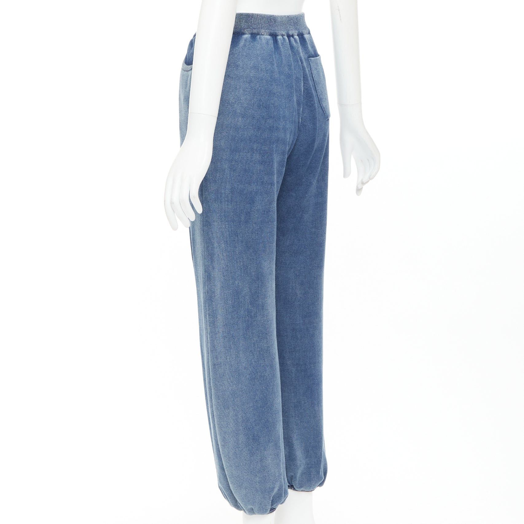 Chloe CHLOE blue white faded wash cotton blend relaxed jogger pants M Size 28" / US 6 / IT 42 - 6 Thumbnail