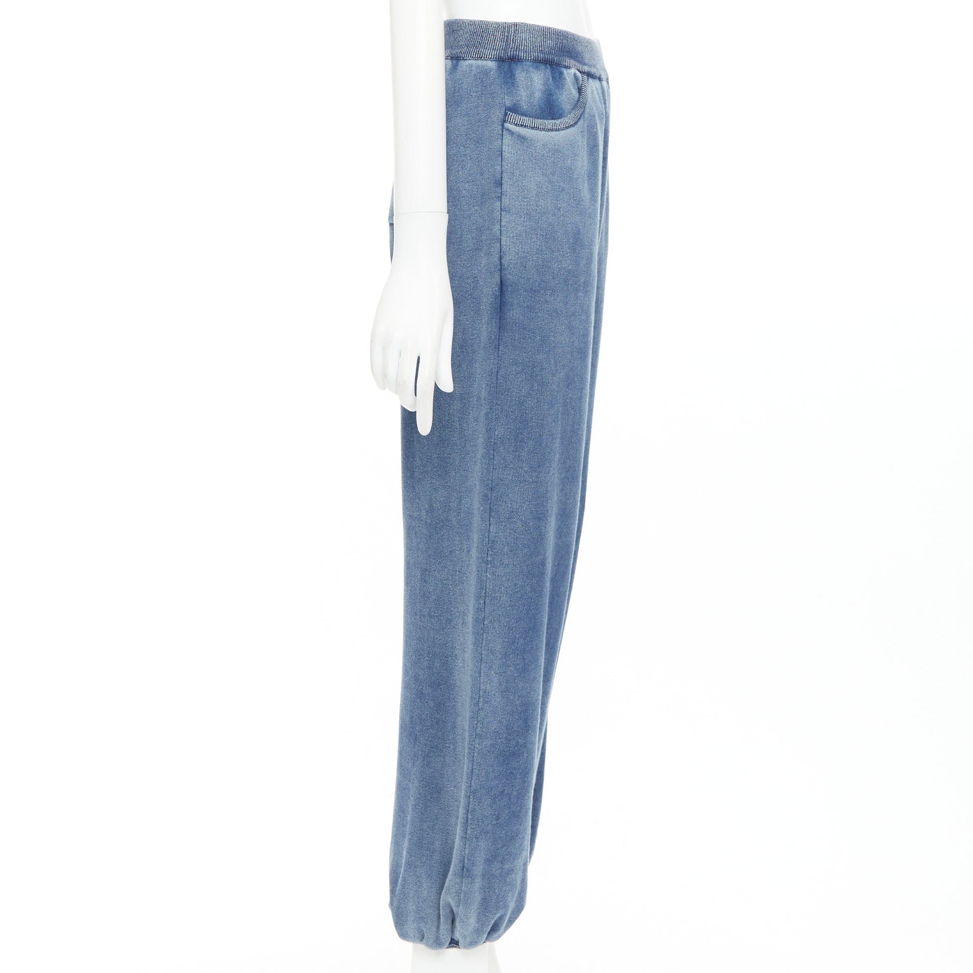Chloe CHLOE blue white faded wash cotton blend relaxed jogger pants M Size 28" / US 6 / IT 42 - 4 Thumbnail