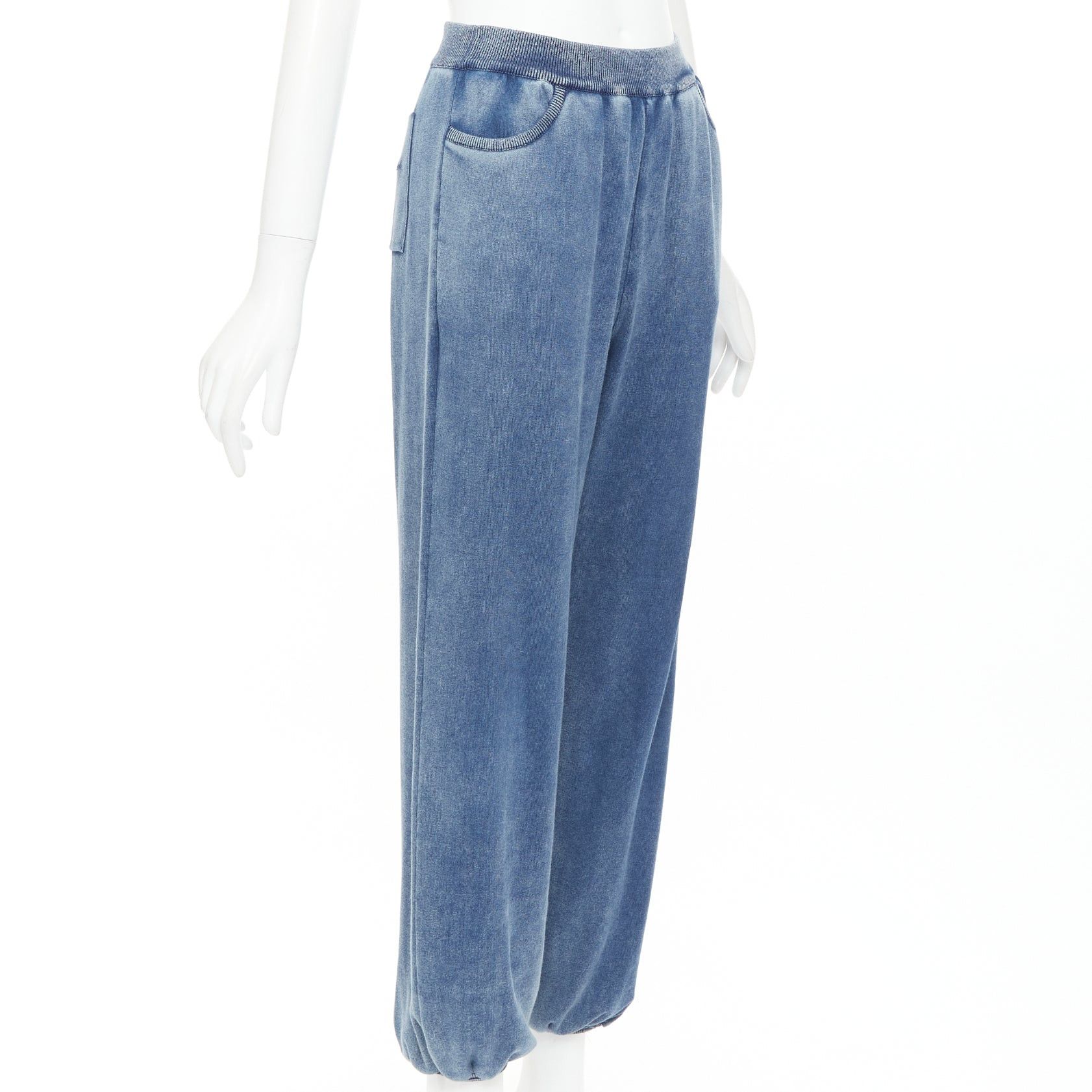 Chloe CHLOE blue white faded wash cotton blend relaxed jogger pants M Size 28" / US 6 / IT 42 - 3 Thumbnail