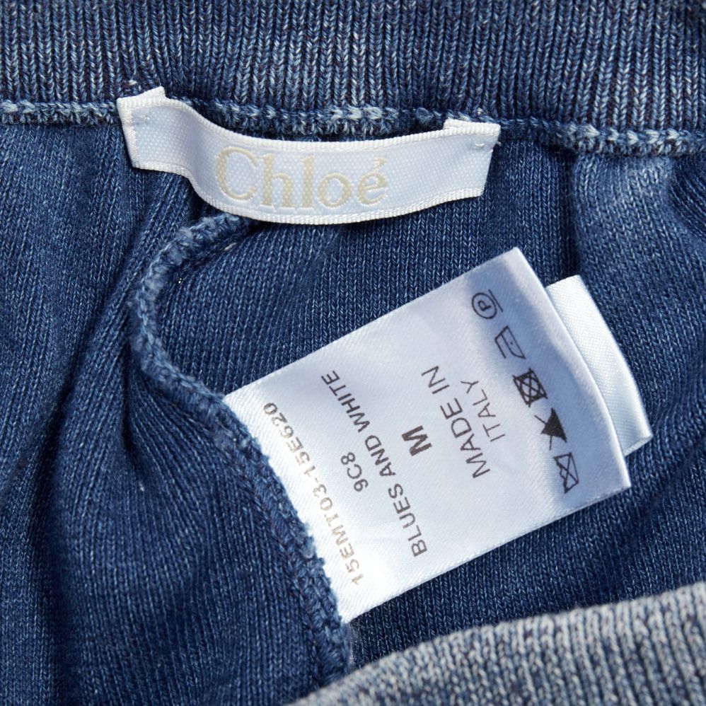 Chloe CHLOE blue white faded wash cotton blend relaxed jogger pants M Size 28" / US 6 / IT 42 - 8 Thumbnail