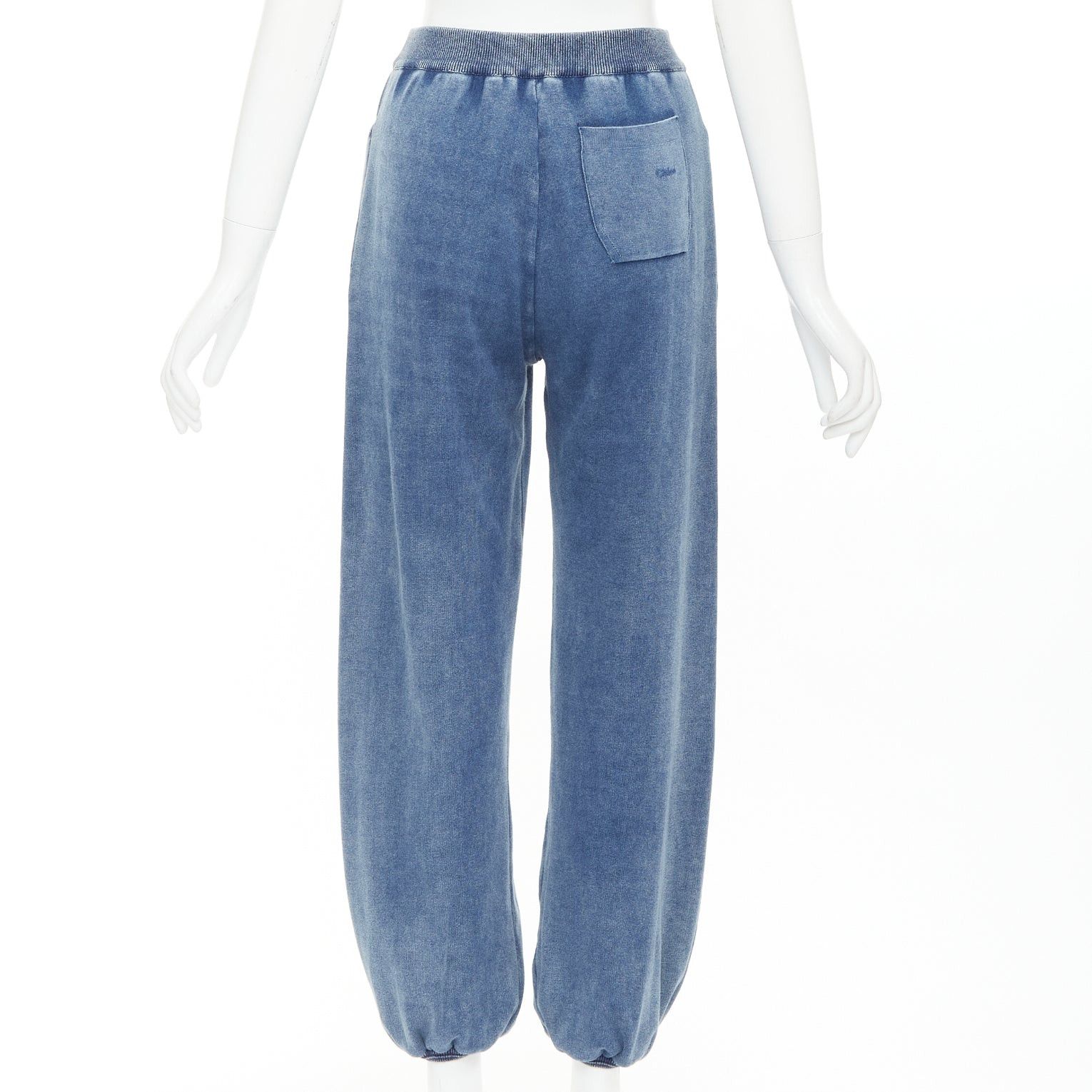 Chloe CHLOE blue white faded wash cotton blend relaxed jogger pants M Size 28" / US 6 / IT 42 - 5 Thumbnail