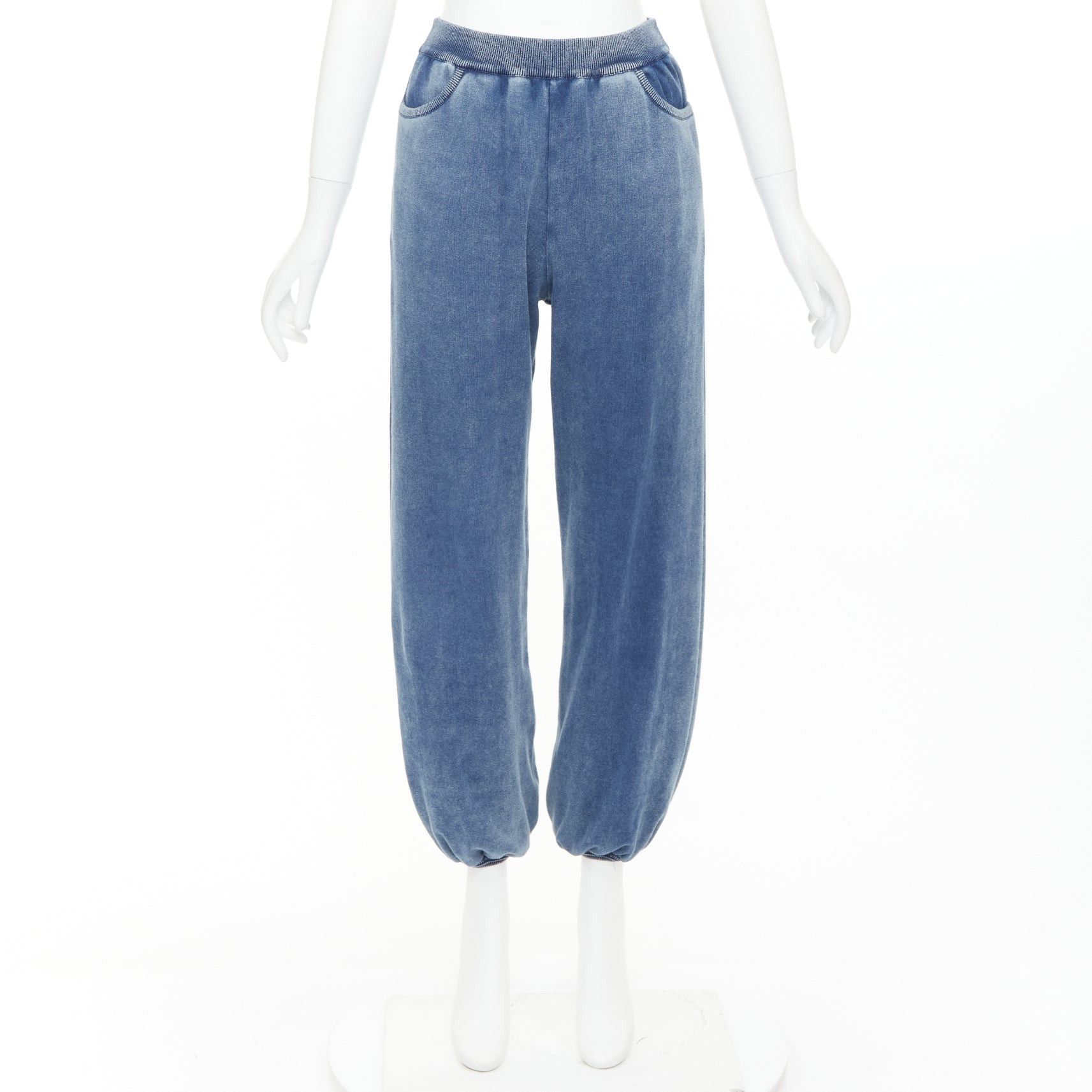 Chloe CHLOE blue white faded wash cotton blend relaxed jogger pants M Size 28" / US 6 / IT 42 - 9 Thumbnail