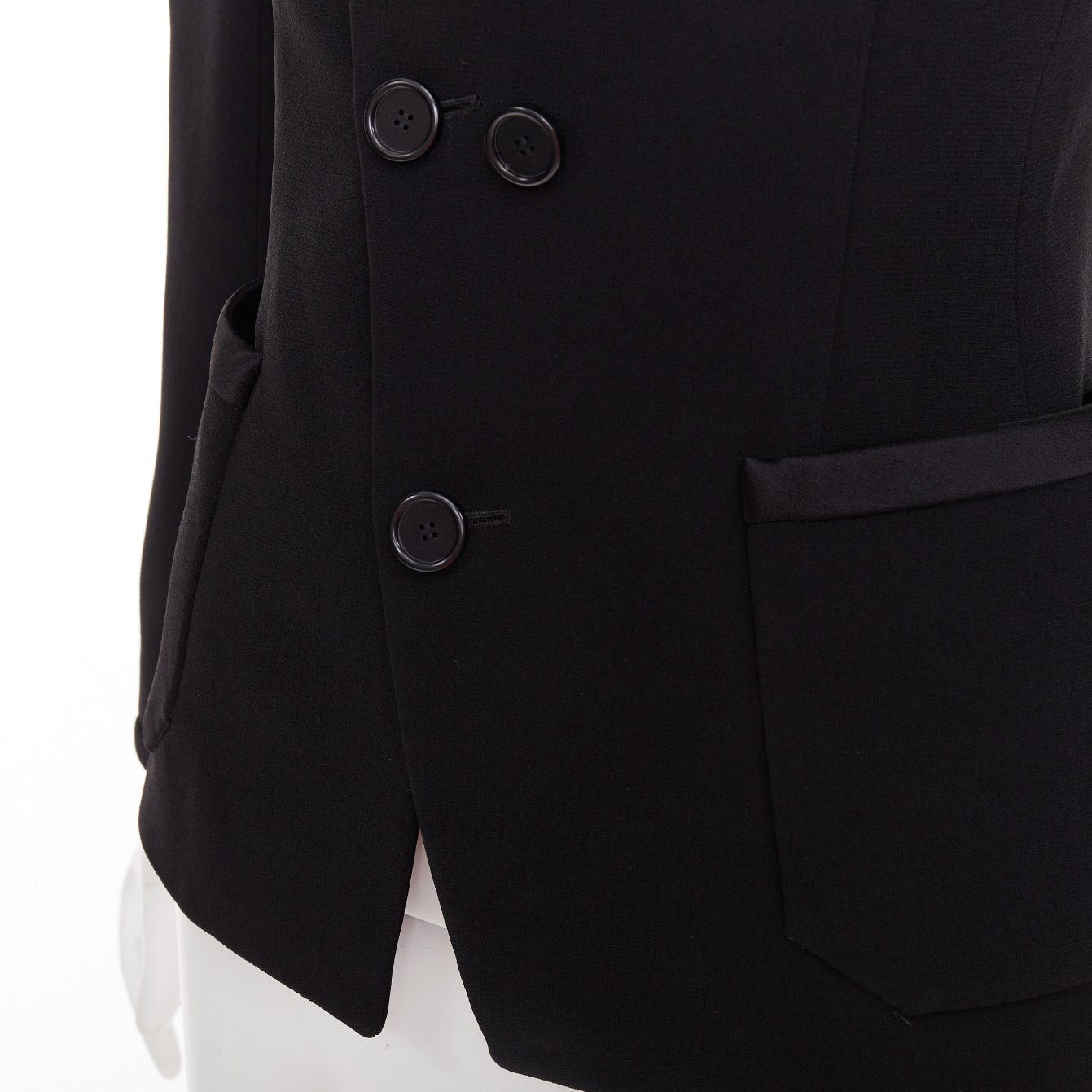 Balenciaga BALENCIAGA Vintage 2010 black satin trim fitted blazer jacket FR36 S Size S / US 4 / IT 40 - 8 Thumbnail