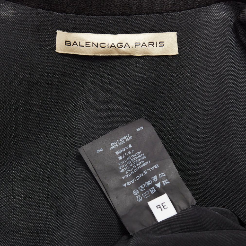 Balenciaga BALENCIAGA Vintage 2010 black satin trim fitted blazer jacket FR36 S Size S / US 4 / IT 40 - 9 Thumbnail