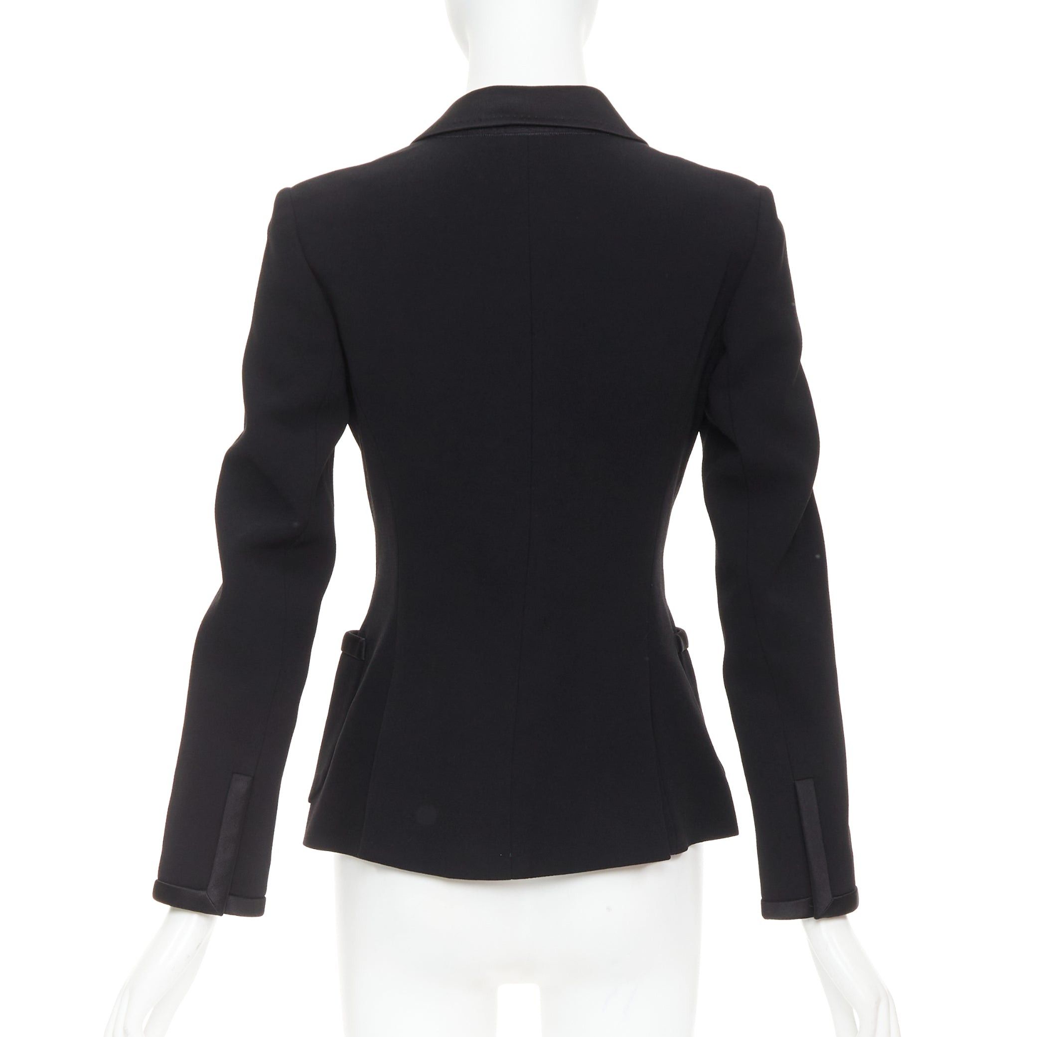 Balenciaga BALENCIAGA Vintage 2010 black satin trim fitted blazer jacket FR36 S Size S / US 4 / IT 40 - 6 Thumbnail