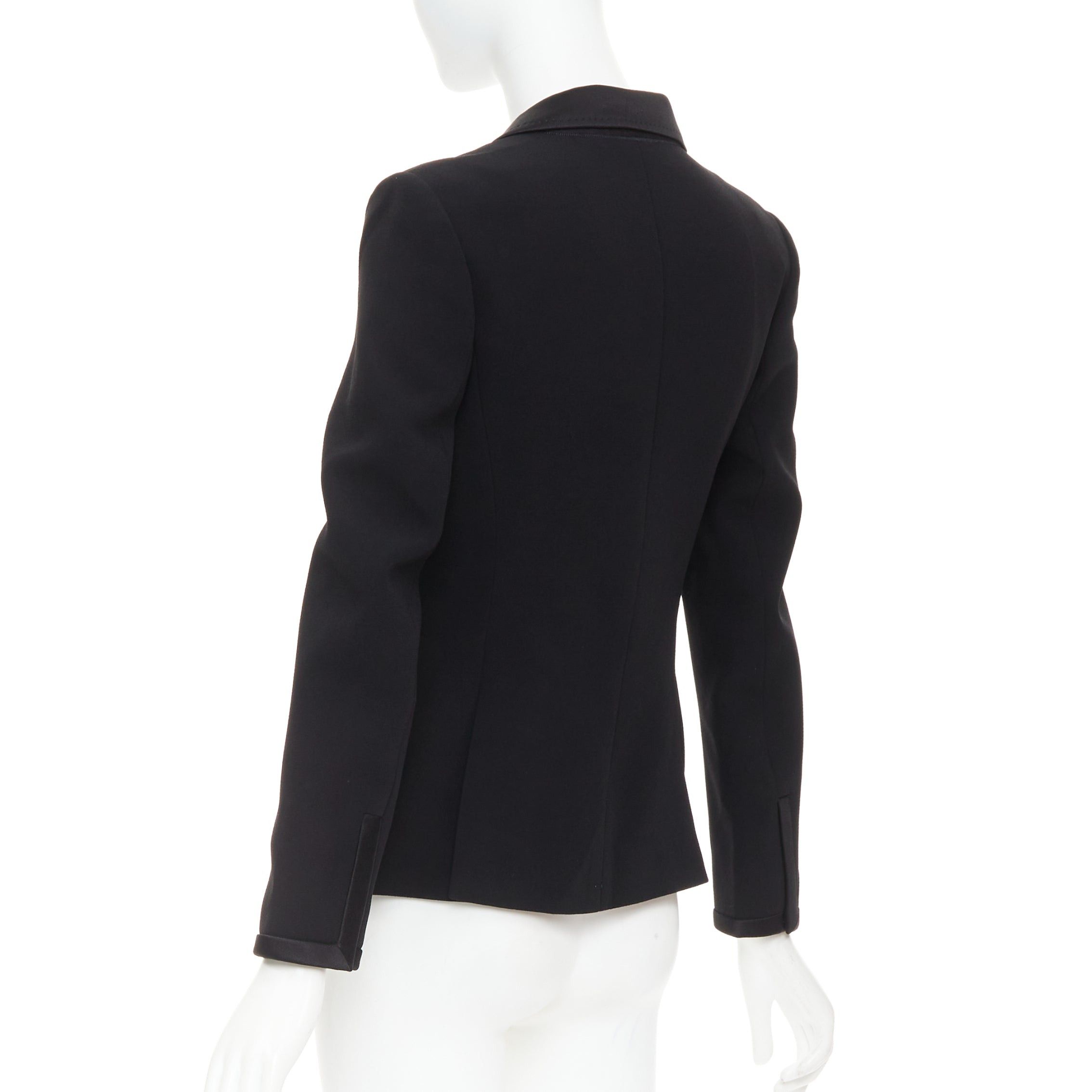 Balenciaga BALENCIAGA Vintage 2010 black satin trim fitted blazer jacket FR36 S Size S / US 4 / IT 40 - 7 Thumbnail