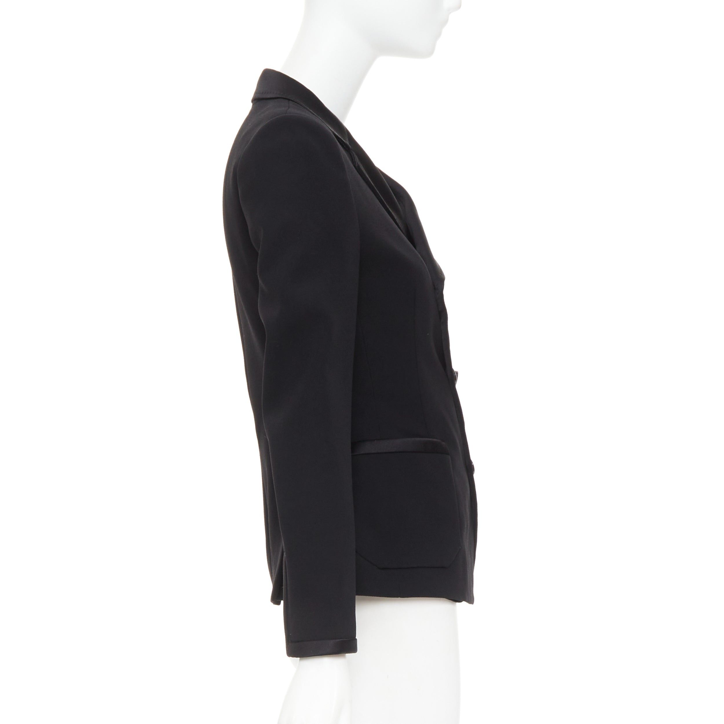 Balenciaga BALENCIAGA Vintage 2010 black satin trim fitted blazer jacket FR36 S Size S / US 4 / IT 40 - 5 Thumbnail