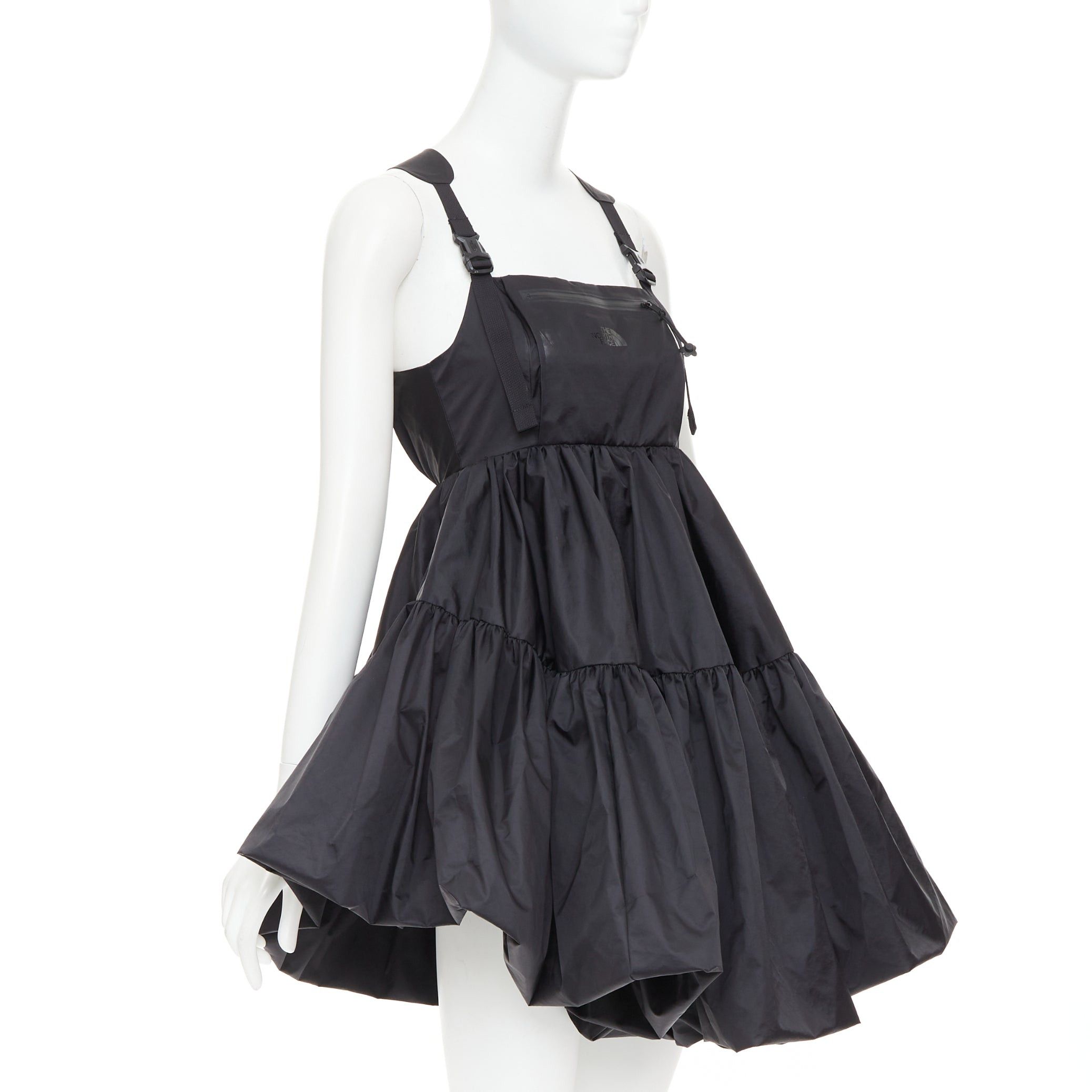 Cecilie Bahnsen CECILIE BAHNSEN THE NORTH FACE Shara Mountain black nylon puff tiered babydoll dress XS Size XS / US 0-2 / IT 36-38 - 3 Thumbnail