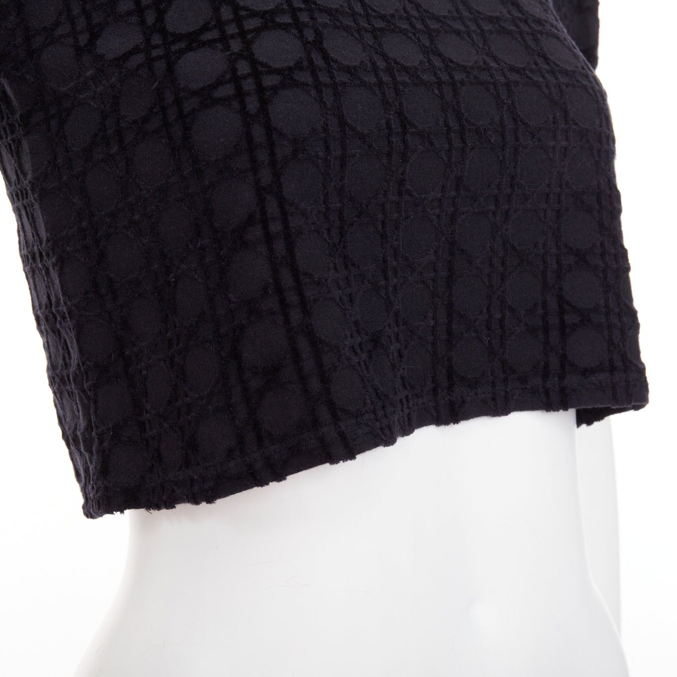 Dior CHRISTIAN DIOR KIDS Diorissimo black cannage velvet print cotton crop top 10Yrs XS Size XS / US 0-2 / IT 36-38 - 7 Thumbnail