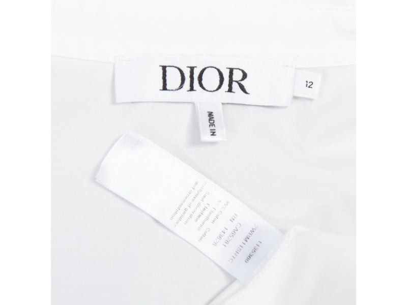 Dior CHRISTIAN DIOR KIDS white cotton blend black bee embroidered crop shirt 12Y XS Size XS / US 0-2 / IT 36-38 - 8 Thumbnail