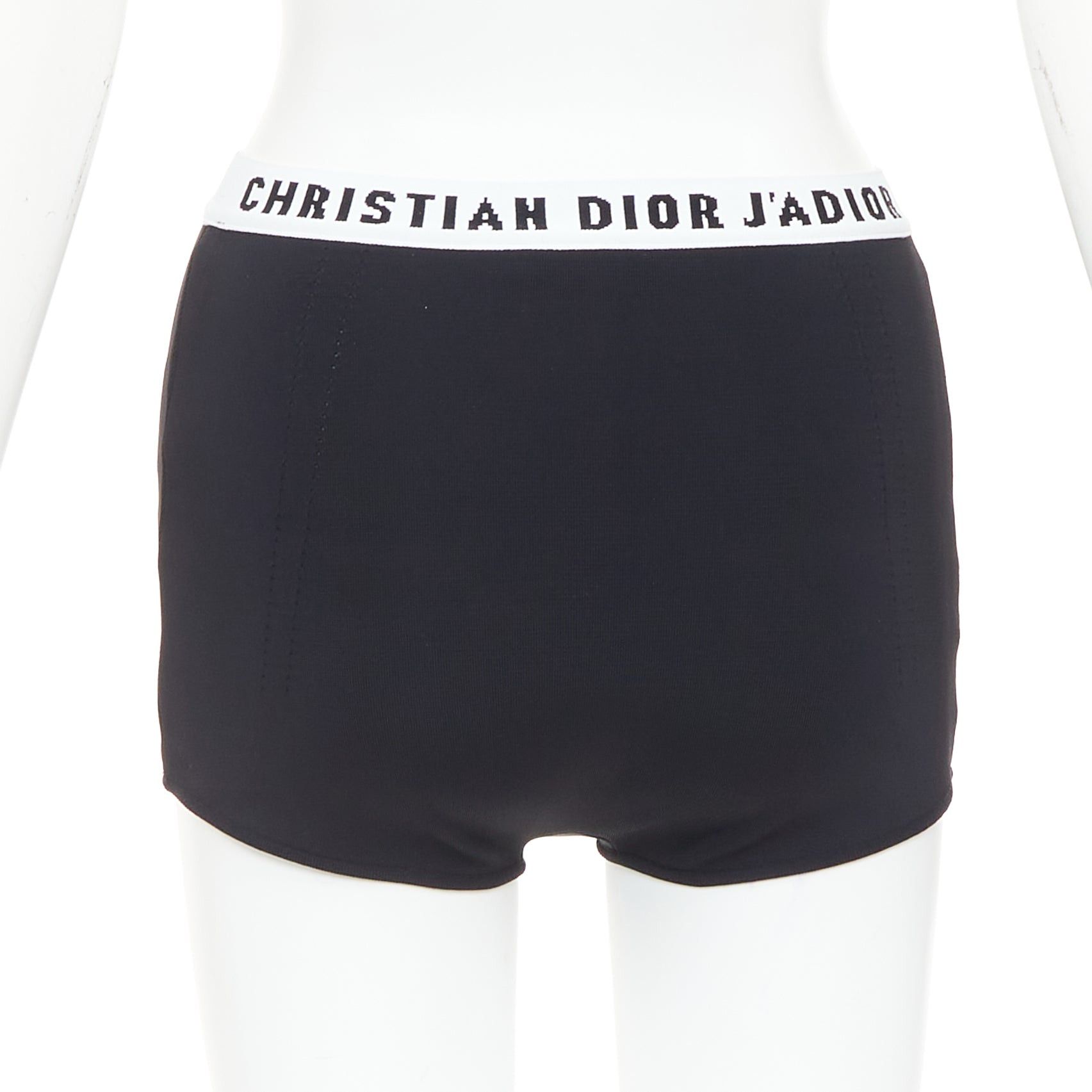 Dior CHRISTIAN DIOR black white J'Adior logo bra shorts lounge set XS Size 27" / US 4 / IT 40 - 8 Thumbnail