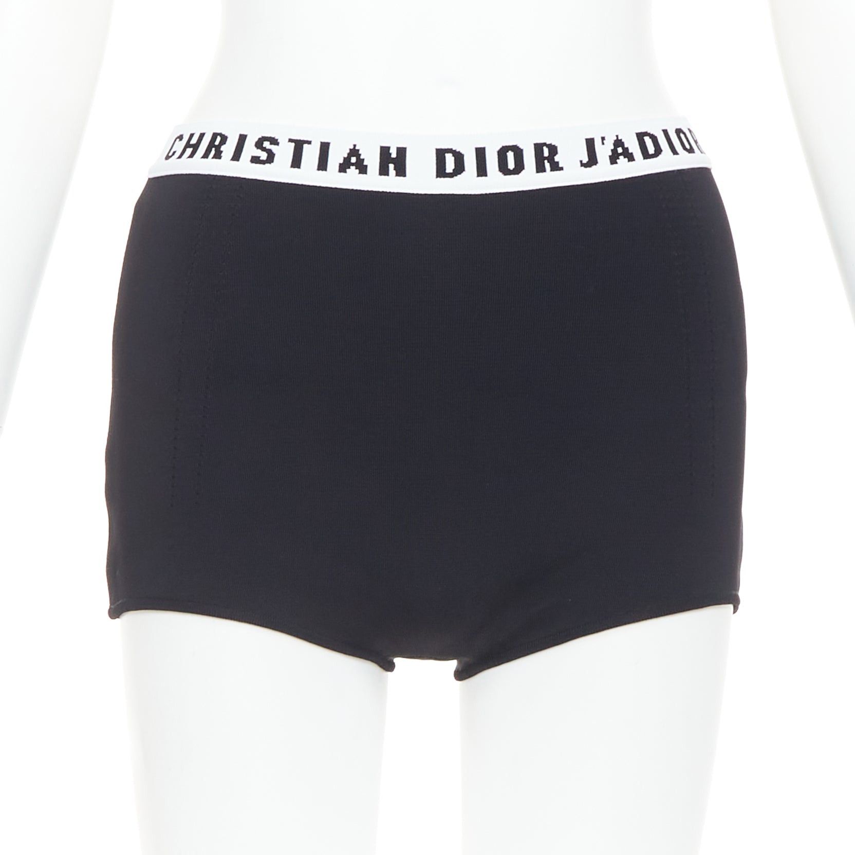 Dior CHRISTIAN DIOR black white J'Adior logo bra shorts lounge set XS Size 27" / US 4 / IT 40 - 7 Thumbnail