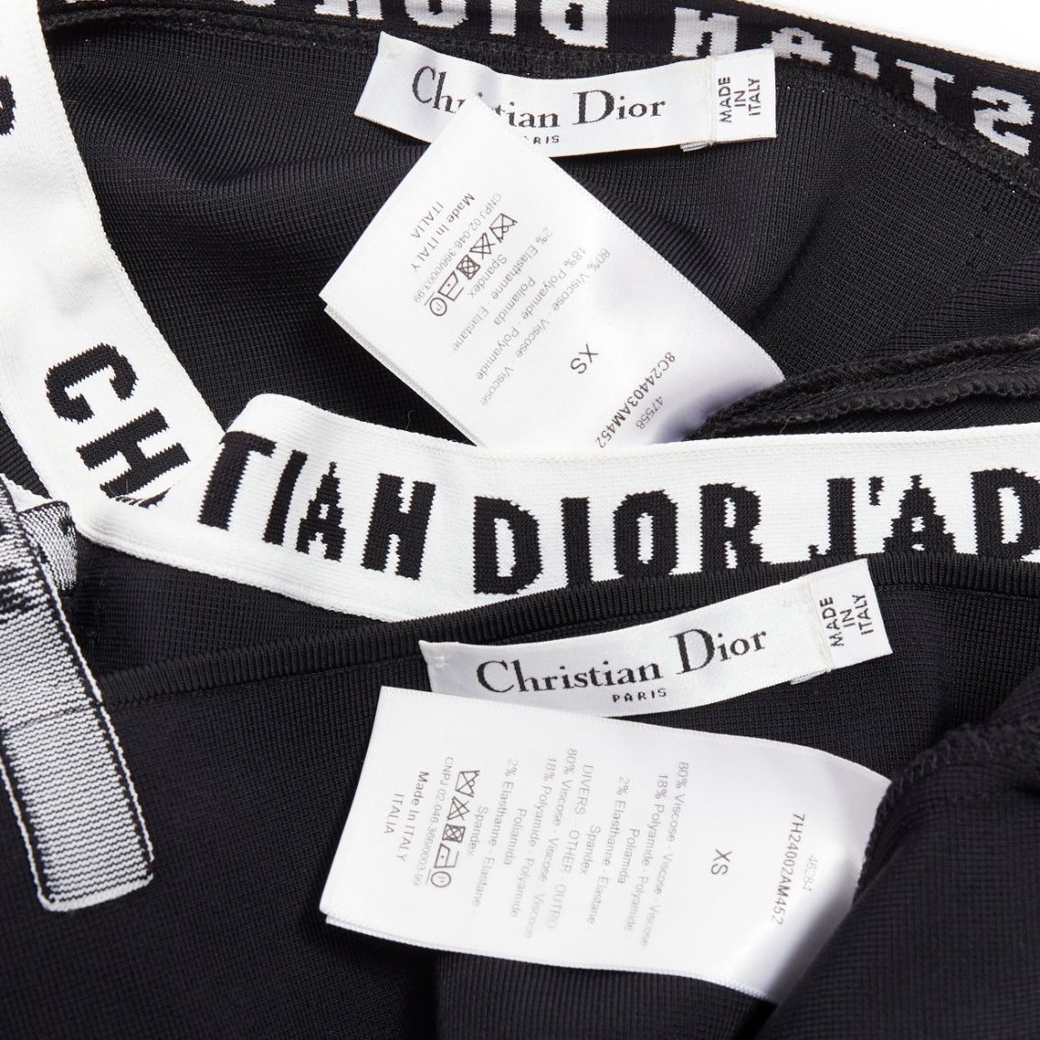 Dior CHRISTIAN DIOR black white J'Adior logo bra shorts lounge set XS Size 27" / US 4 / IT 40 - 10 Thumbnail