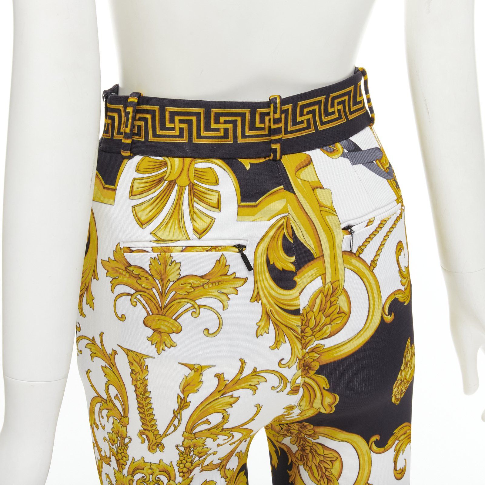 Versace VERSACE Runway Rodeo Barocco black gold harness legging pants IT38 XS Size 26" / US 2 / IT 38 - 7 Thumbnail
