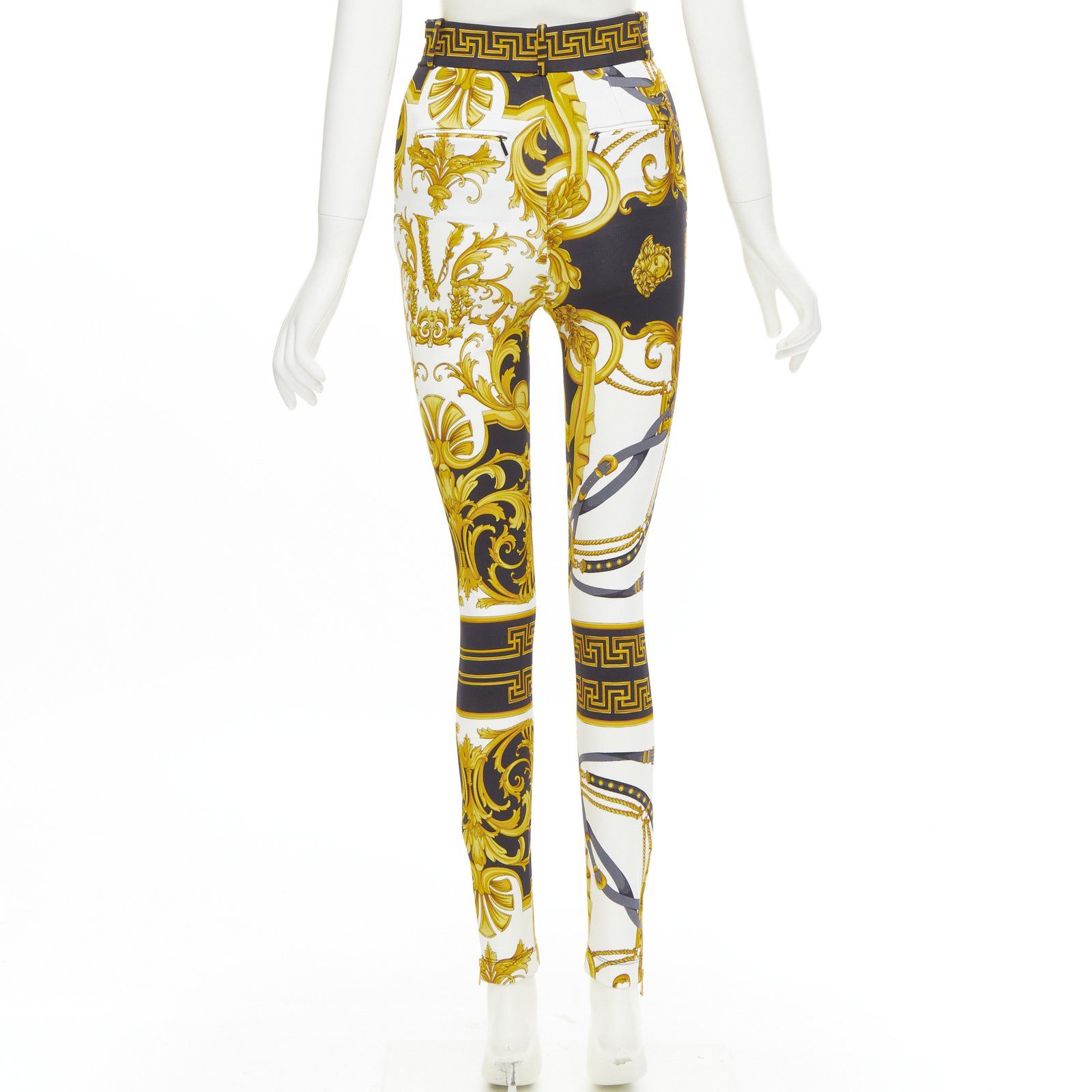 Versace VERSACE Rodeo Barocco black gold baroque harness legging pants IT40 S Size 27" / US 4 / IT 40 - 5 Thumbnail