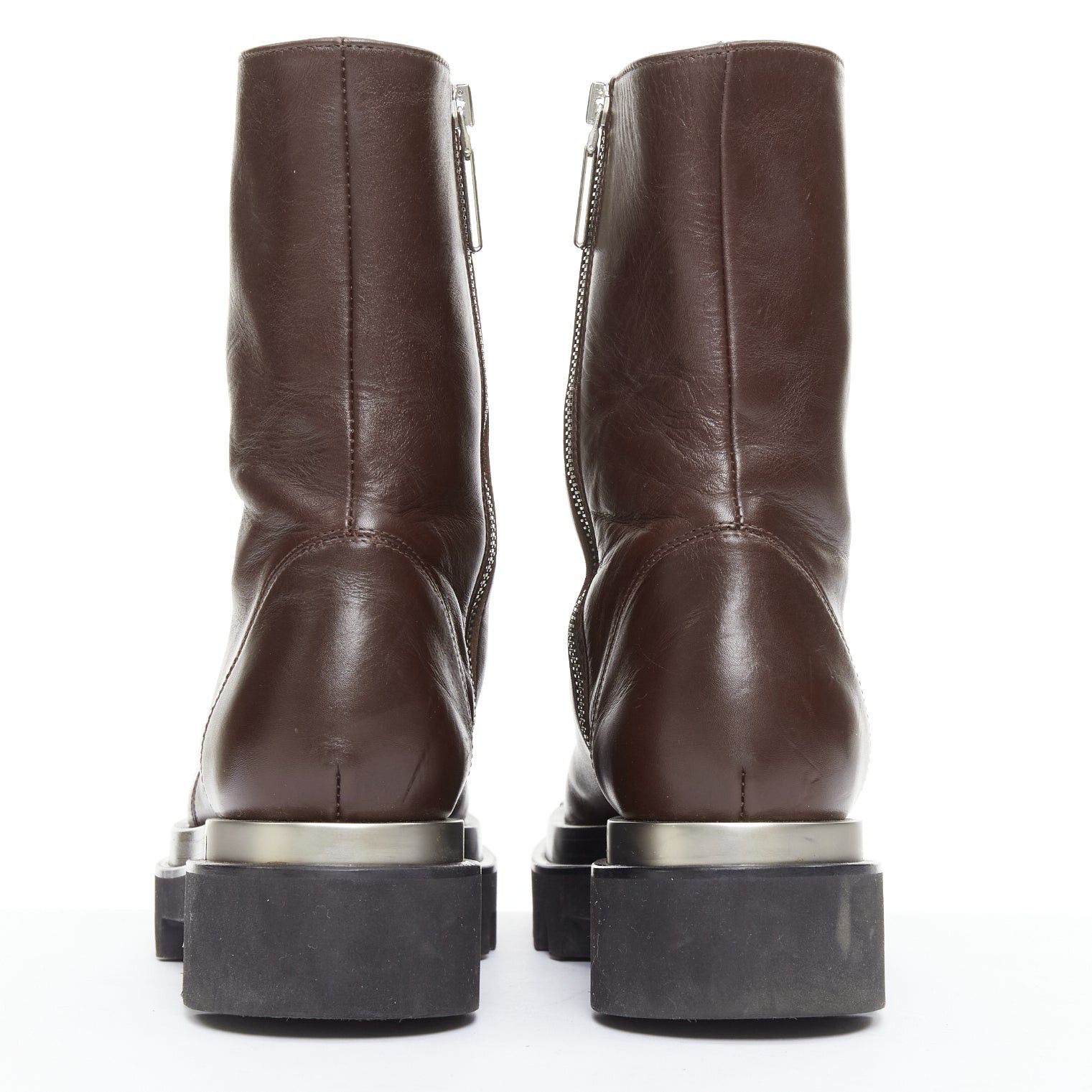 Peter Do PETER DO Napa Moto tobacco brown metal square toe ankle boots EU38 Size US 8 / IT 38 - 5 Thumbnail