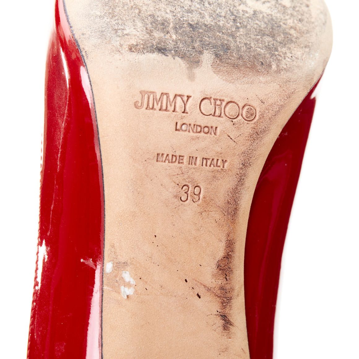 Jimmy Choo JIMMY CHOO red patent leather pointy toe stiletto heel pump EU39 Size US 9 / IT 39 - 10 Thumbnail