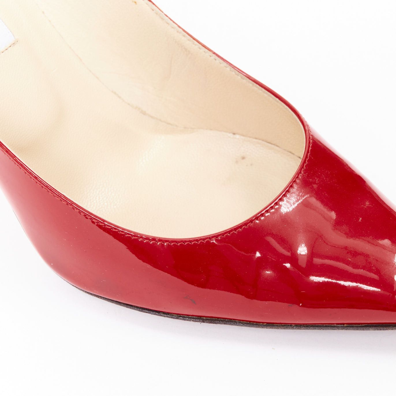 Jimmy Choo JIMMY CHOO red patent leather pointy toe stiletto heel pump EU39 Size US 9 / IT 39 - 8 Thumbnail