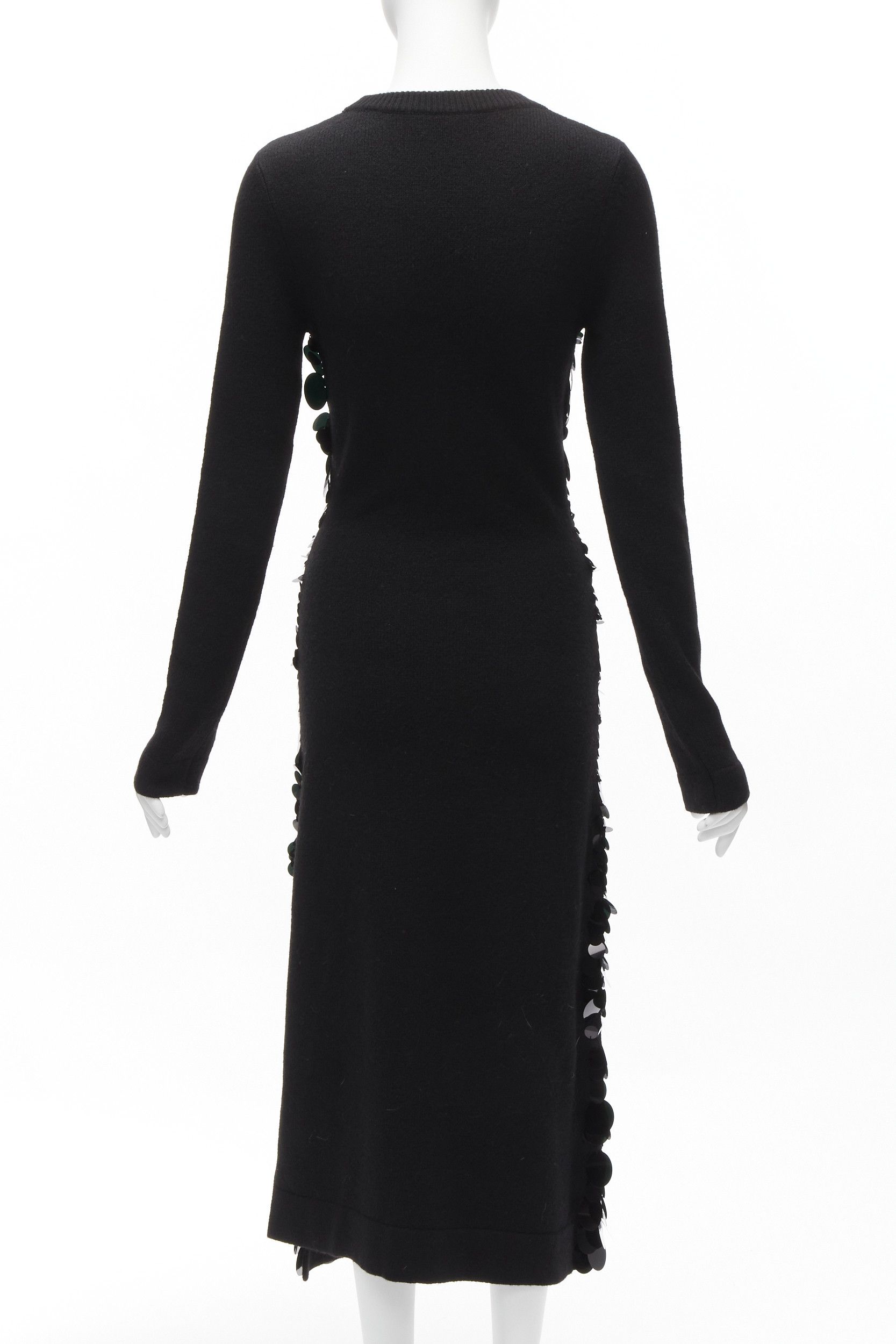 Altuzarra ALTUZARRA black merino wool knit gradient pailette cocktail dress XS Size XS / US 0-2 / IT 36-38 - 5 Thumbnail