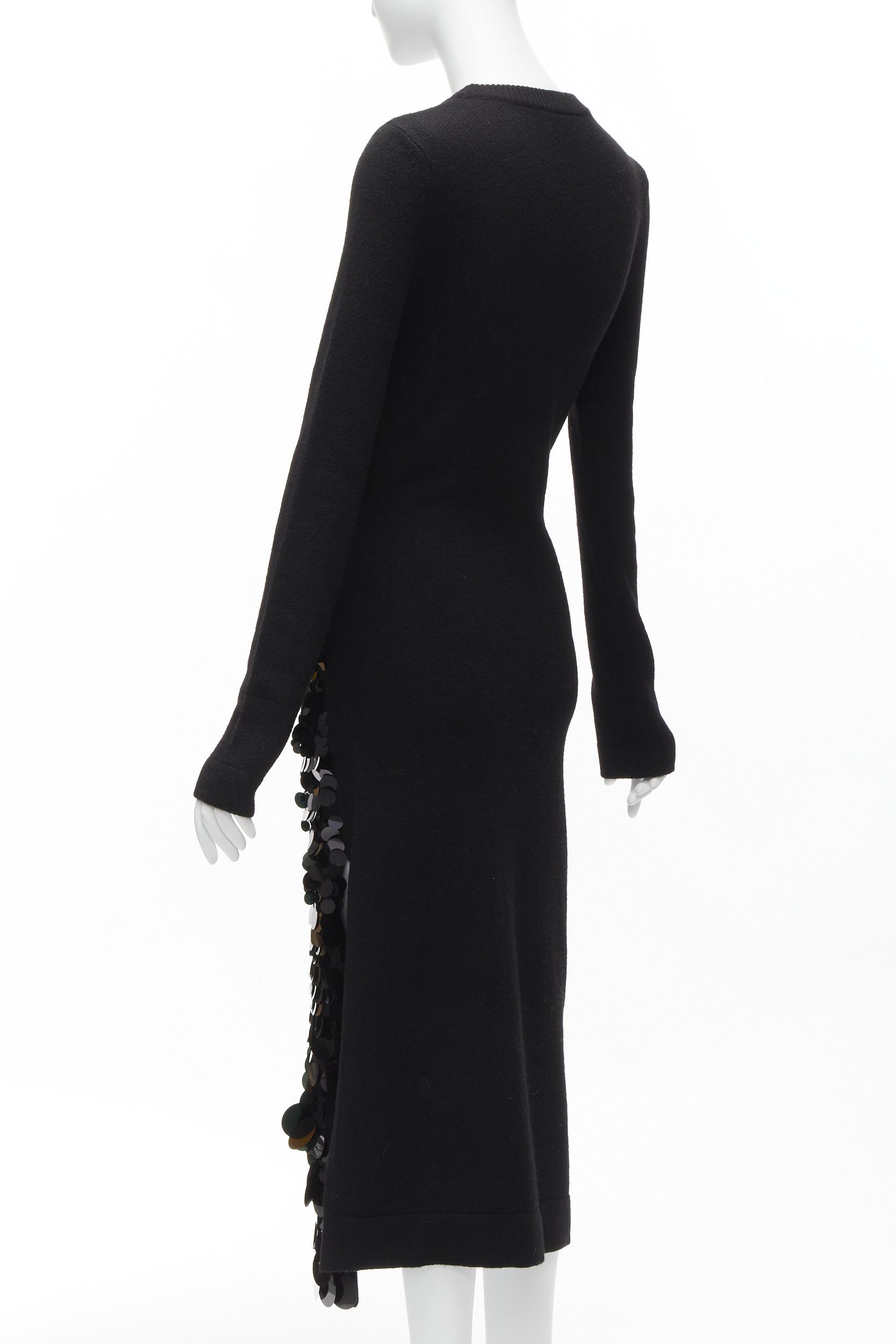 Altuzarra ALTUZARRA black merino wool knit gradient pailette cocktail dress XS Size XS / US 0-2 / IT 36-38 - 6 Thumbnail