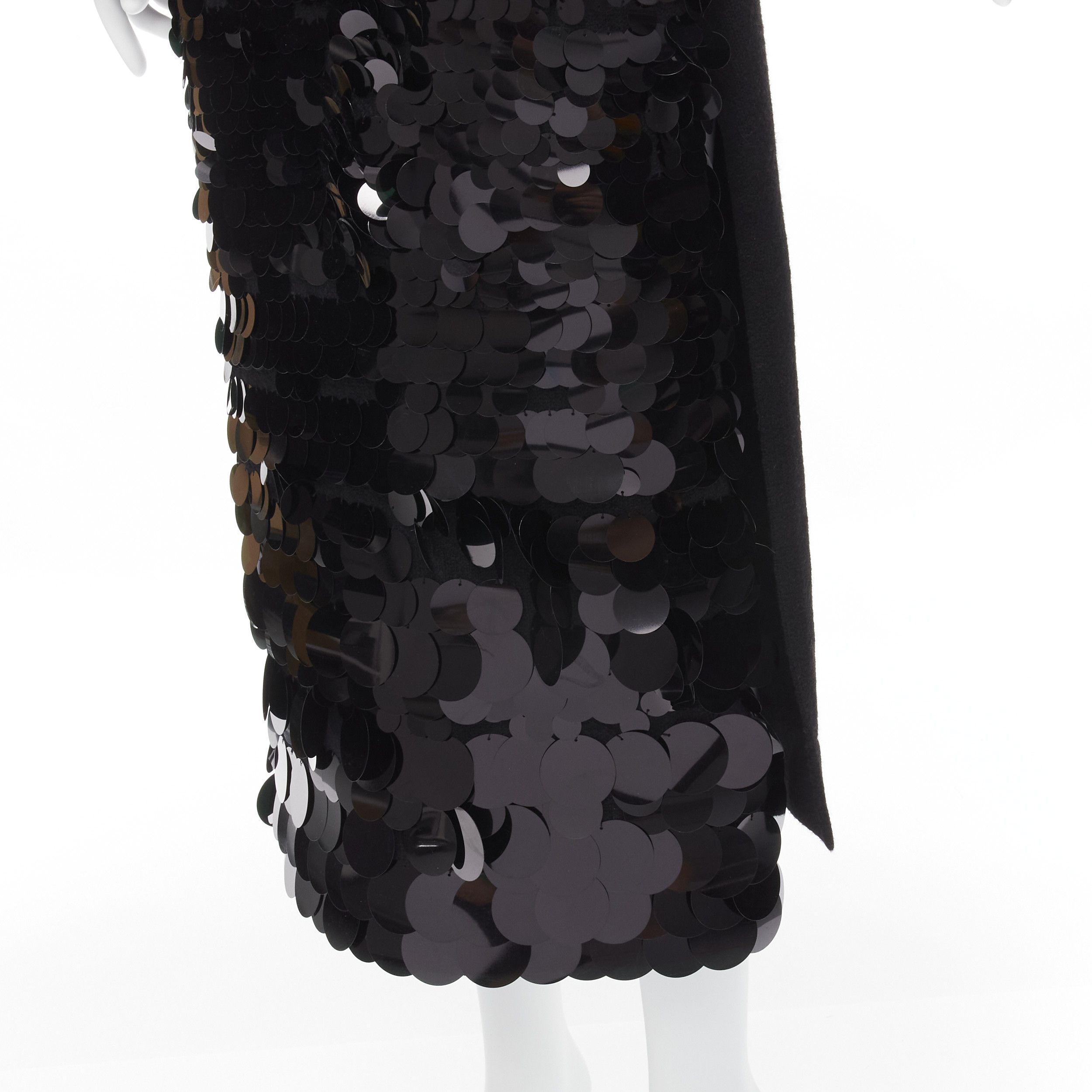 Altuzarra ALTUZARRA black merino wool knit gradient pailette cocktail dress XS Size XS / US 0-2 / IT 36-38 - 7 Thumbnail