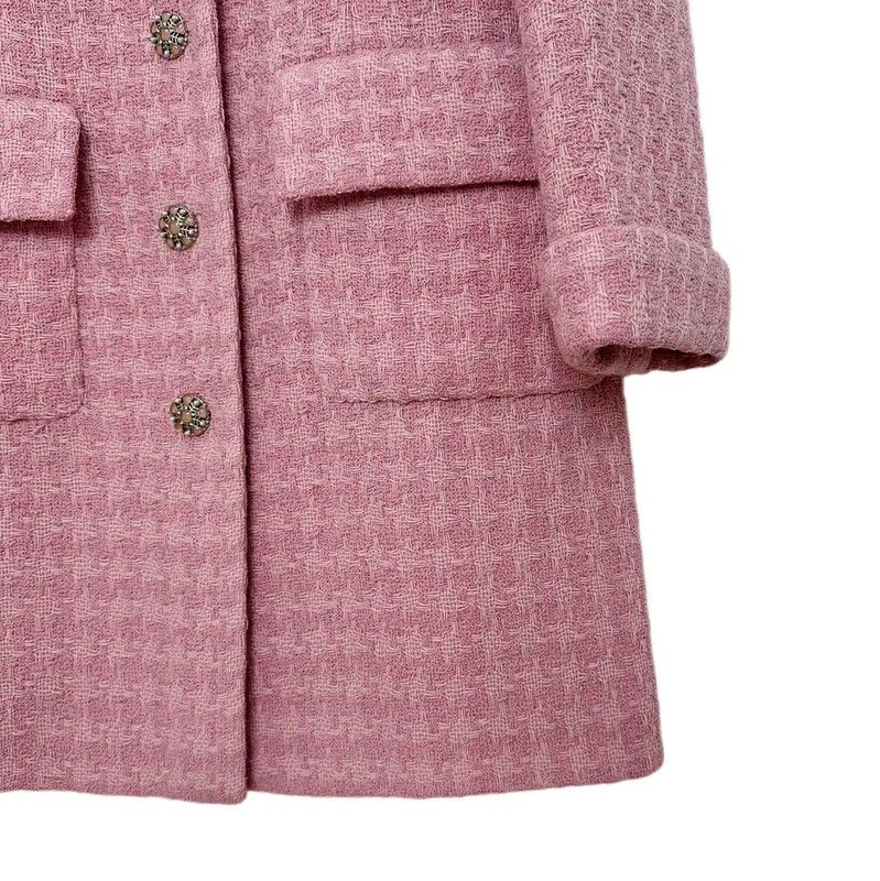 Chanel Chanel Pink Wool Women's Jacket 0089 Size XS / US 0-2 / IT 36-38 - 3 Thumbnail