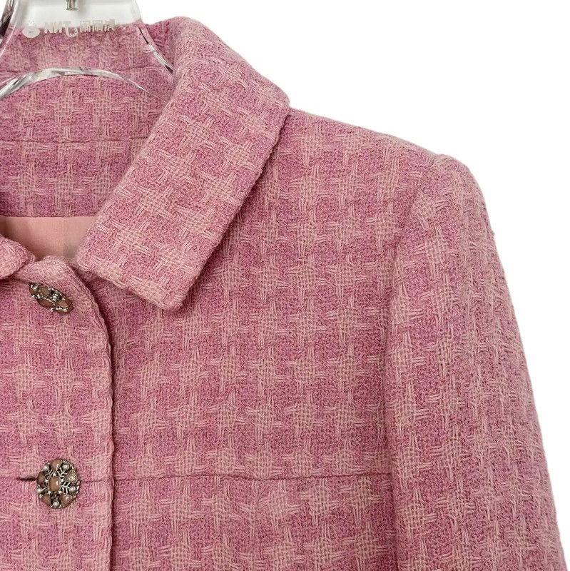 Chanel Chanel Pink Wool Women's Jacket 0089 Size XS / US 0-2 / IT 36-38 - 4 Thumbnail
