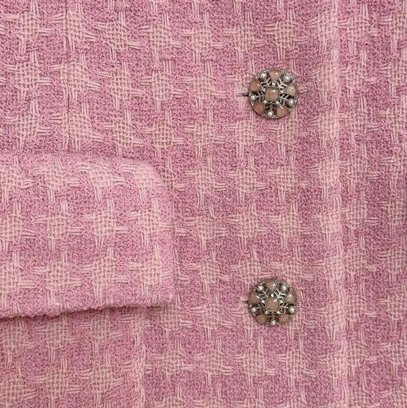 Chanel Chanel Pink Wool Women's Jacket 0089 Size XS / US 0-2 / IT 36-38 - 5 Thumbnail
