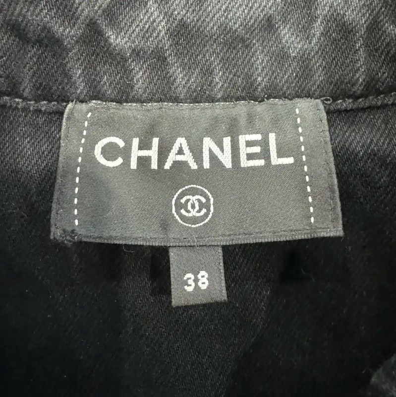 Chanel Chanel Black Cotton Women's Jacket 0089 Size M / US 6-8 / IT 42-44 - 6 Thumbnail