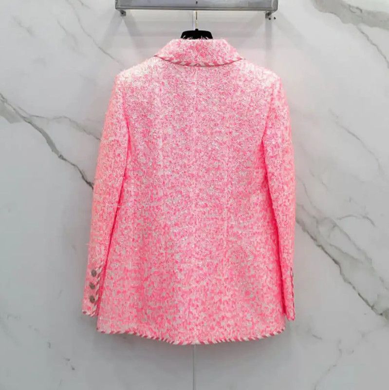 Chanel Chanel Pink Polyester Women's Jacket 0089 Size S / US 4 / IT 40 - 4 Thumbnail