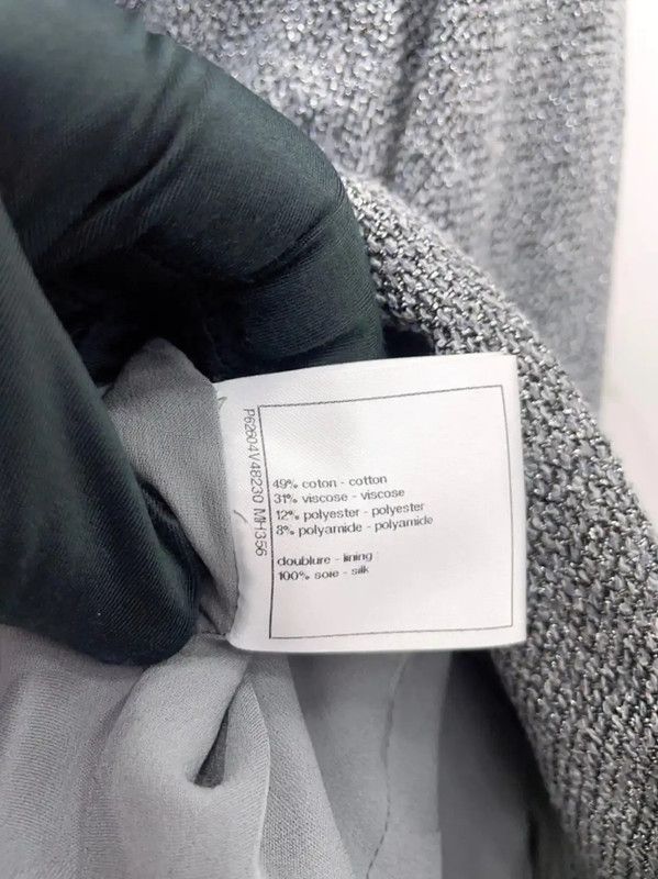 Chanel Chanel Gray Cotton Blend Mid-Length Coat 0089 Size S / US 4 / IT 40 - 10 Thumbnail