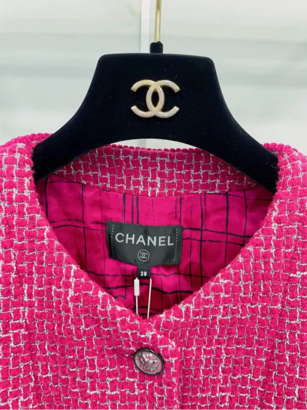 Chanel Chanel Pink Wool Blend Women's Jacket 0089 Size S / US 4 / IT 40 - 7 Thumbnail