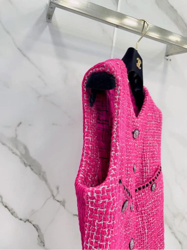 Chanel Chanel Pink Wool Blend Women's Jacket 0089 Size S / US 4 / IT 40 - 6 Thumbnail