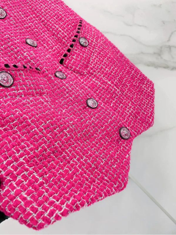 Chanel Chanel Pink Wool Blend Women's Jacket 0089 Size S / US 4 / IT 40 - 5 Thumbnail