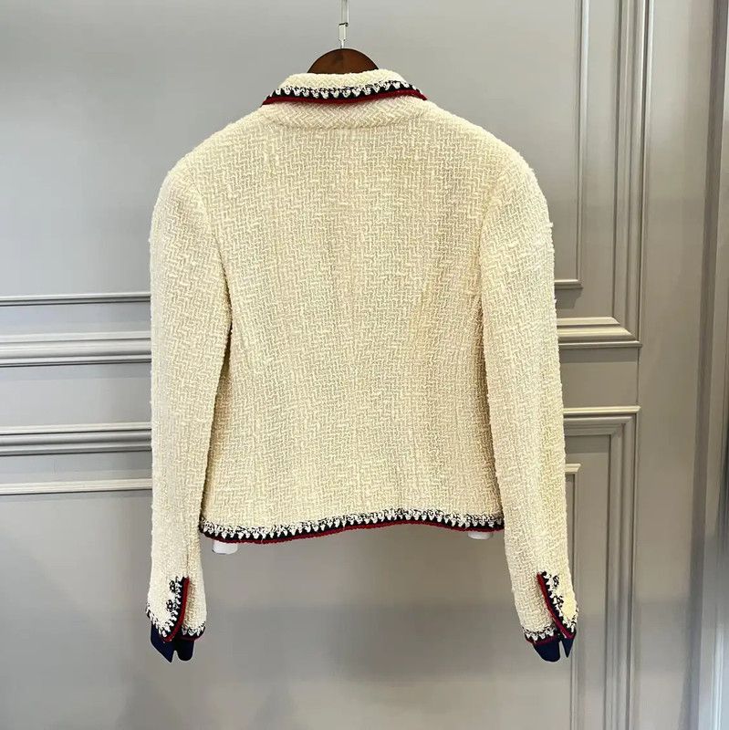 Chanel Chanel White Wool Tweed Jacket 0089 Size M / US 6-8 / IT 42-44 - 2 Thumbnail
