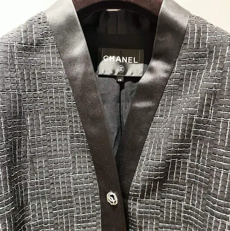 Chanel Chanel Black Cotton Blend Long Sleeve Cardigan 0089 Size M / US 6-8 / IT 42-44 - 3 Thumbnail