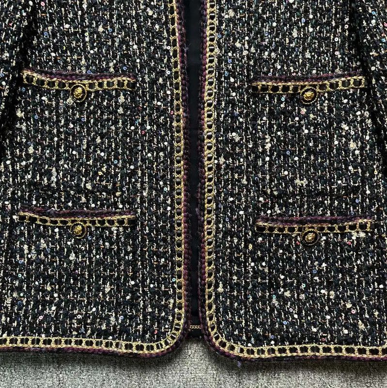 Chanel Chanel Deep Blue Silk Women's Jacket 0089 Size S / US 4 / IT 40 - 4 Thumbnail