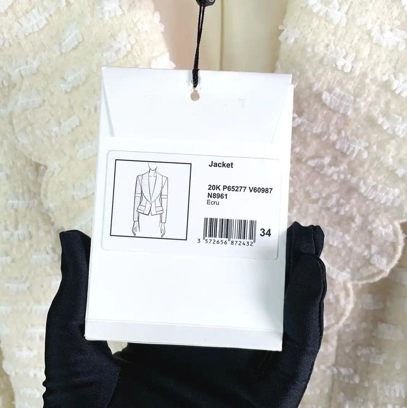 Chanel Chanel White Wool Blend Women's Jacket 0089 Size S / US 4 / IT 40 - 8 Thumbnail