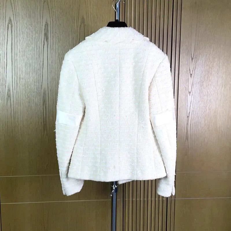 Chanel Chanel White Wool Blend Women's Jacket 0089 Size S / US 4 / IT 40 - 2 Thumbnail