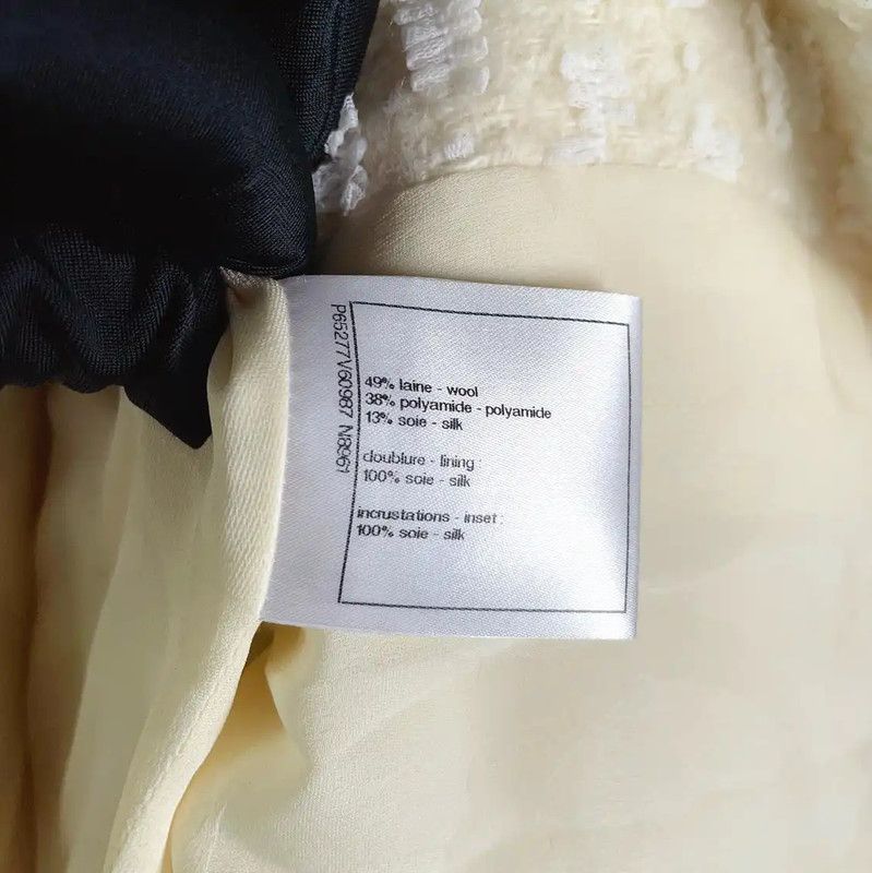 Chanel Chanel White Wool Blend Women's Jacket 0089 Size S / US 4 / IT 40 - 10 Thumbnail
