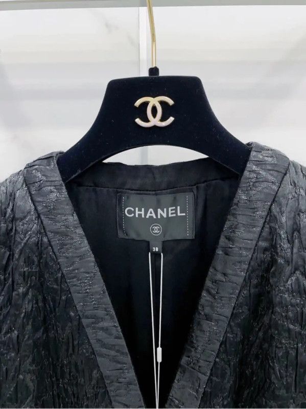Chanel Chanel Black Silk Blend Women's Jacket 0089 Size S / US 4 / IT 40 - 8 Thumbnail