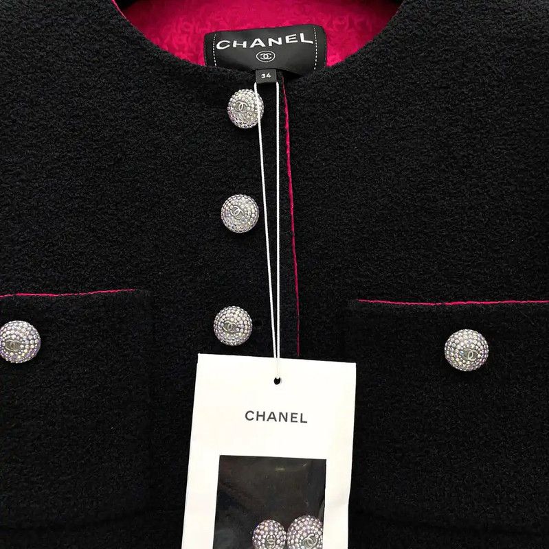 Chanel Chanel Black Wool Blend Cropped Jacket 0089 Size S / US 4 / IT 40 - 8 Thumbnail