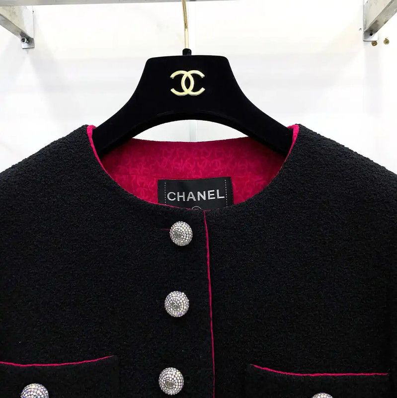Chanel Chanel Black Wool Blend Cropped Jacket 0089 Size S / US 4 / IT 40 - 3 Thumbnail