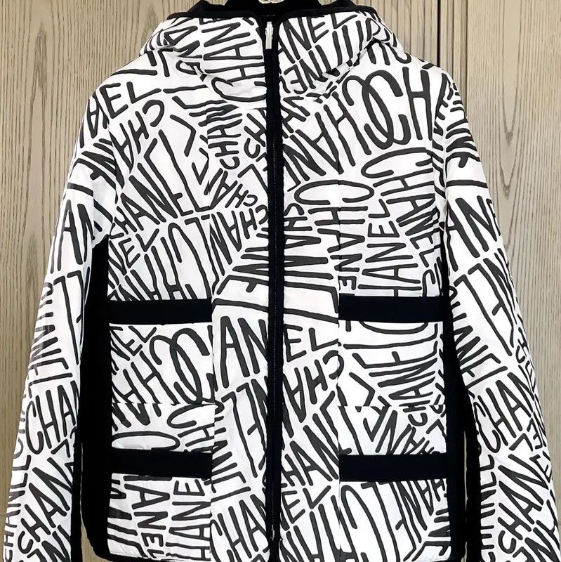 Chanel Chanel Winter Black Print Short Cotton Jacket 0089 Size S / US 4 / IT 40 - 6 Thumbnail