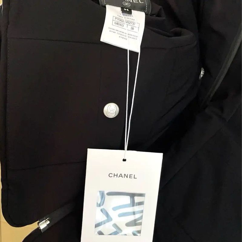 Chanel Chanel Winter Black Print Short Cotton Jacket 0089 Size S / US 4 / IT 40 - 9 Thumbnail