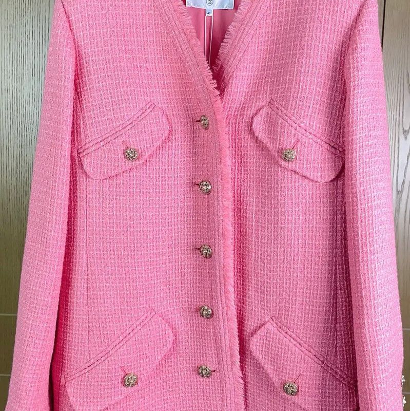 Chanel Chanel Pink Wool Blend Women’s Jacket 0089 Size L / US 10 / IT 46 - 4 Thumbnail