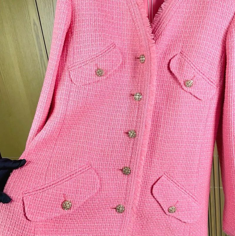 Chanel Chanel Pink Wool Blend Women’s Jacket 0089 Size L / US 10 / IT 46 - 10 Thumbnail