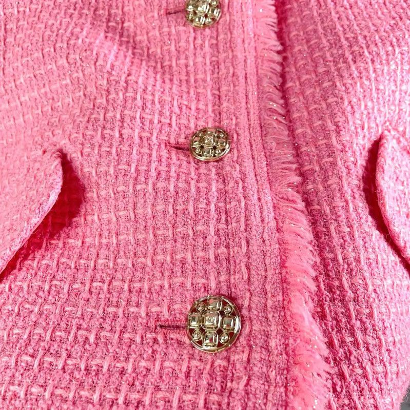 Chanel Chanel Pink Wool Blend Women’s Jacket 0089 Size L / US 10 / IT 46 - 6 Thumbnail
